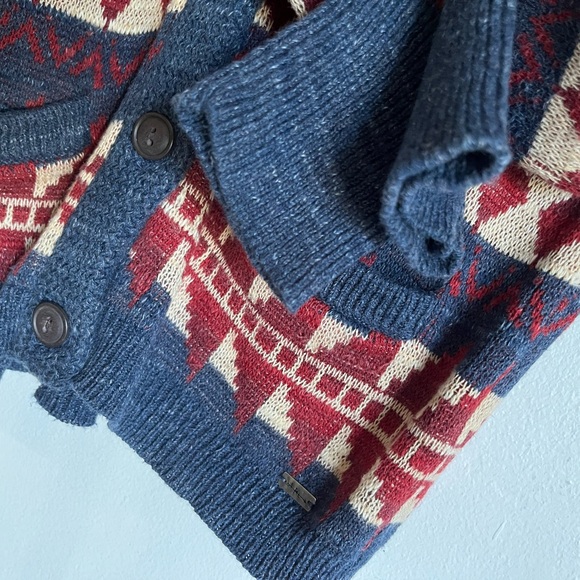 Ralph Lauren Denim & Supply Vintage Shawl Collar Cardigan Aztec Cotton Navy S - Picture 6 of 11